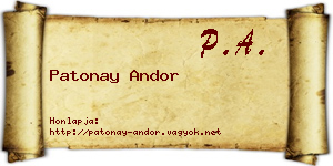 Patonay Andor névjegykártya