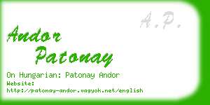 andor patonay business card